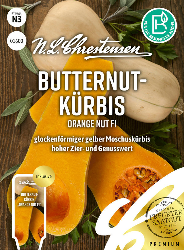 Butternutkürbis Orange Nut, F1